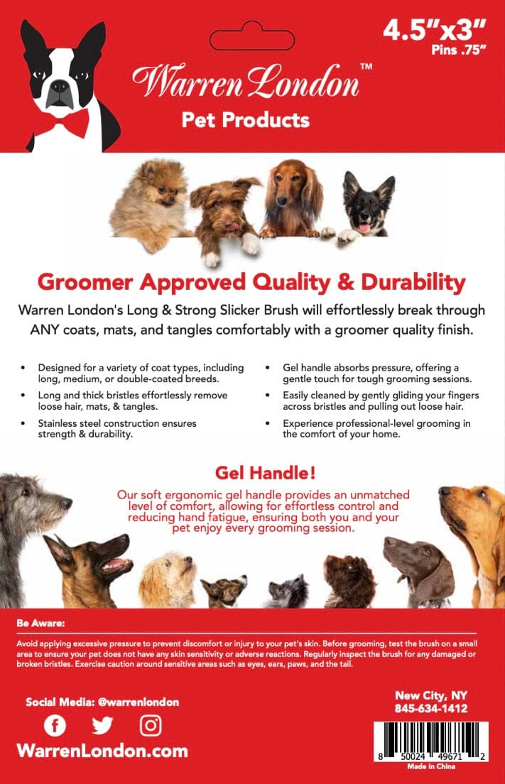Gel-Handle Slicker Brush Pet Combs & Brushes Warren London