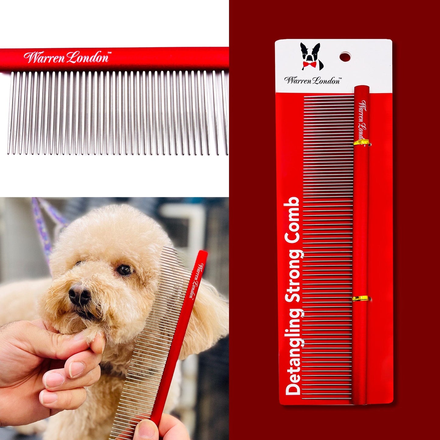 Detangling Strong Comb Pet Combs & Brushes Warren London
