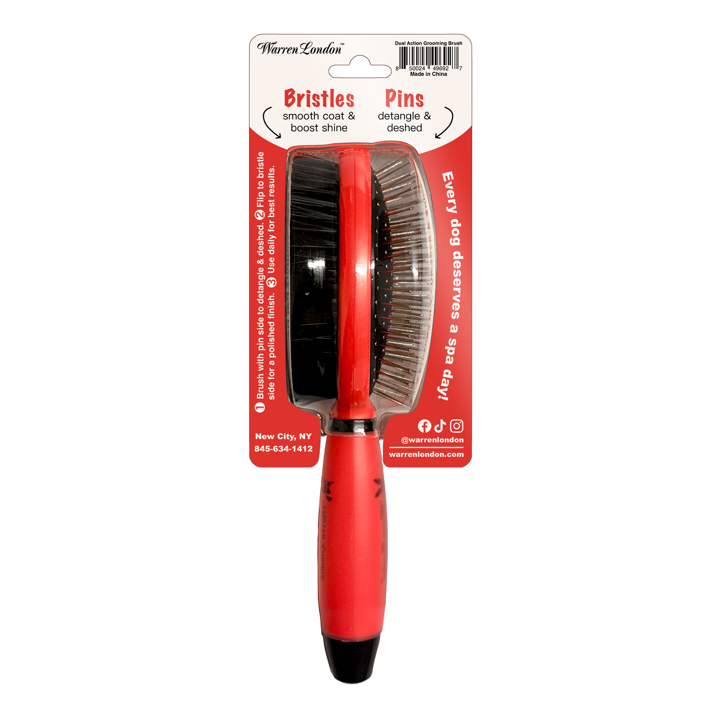 Dual-Action Pin & Bristle Brush