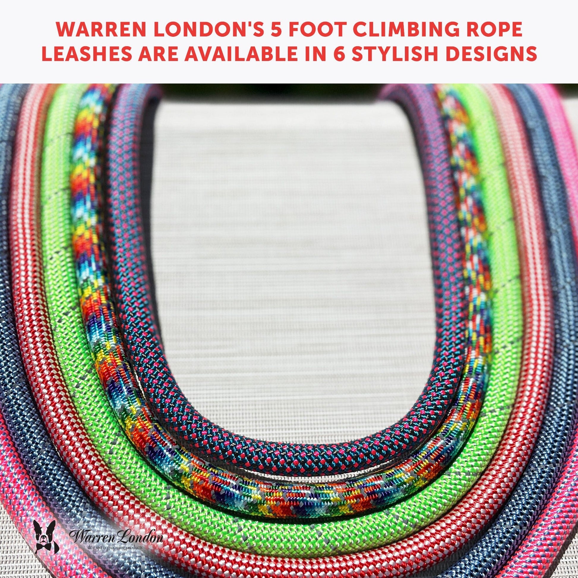 Rope Leash - Pink Leashes, Collars & Accessories Warren London 