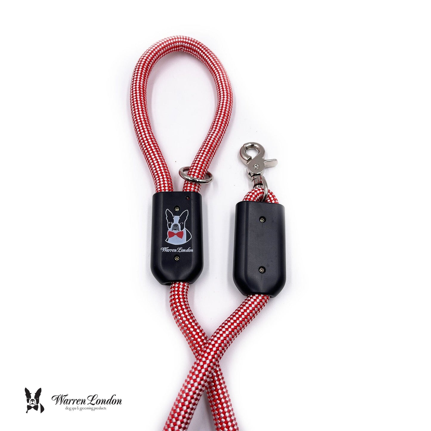 Rope Leash - Red/White Leashes, Collars & Accessories Warren London 