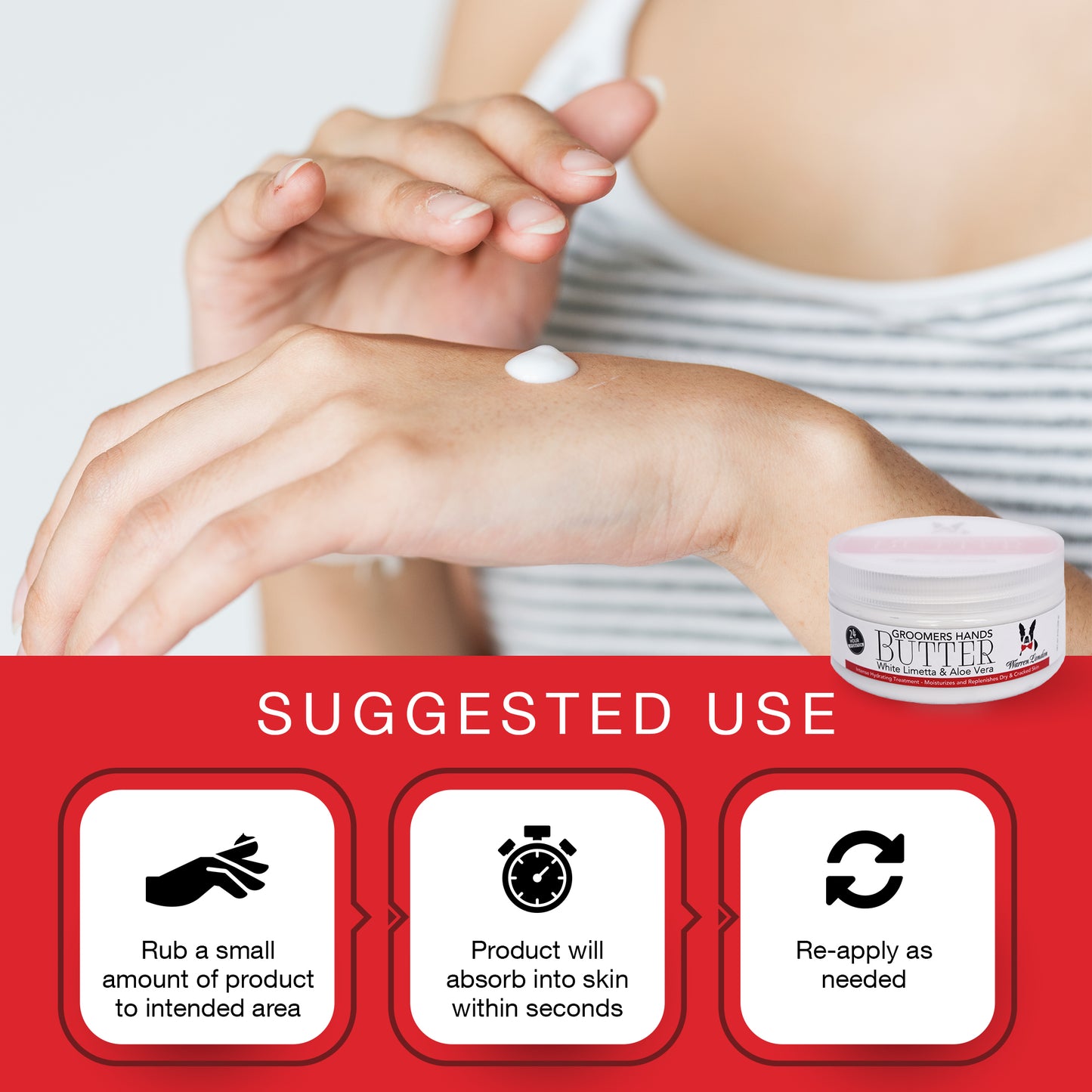 Groomers Hands Butter - Leave-In Hand Moisturizer Grooming Size Product Warren London