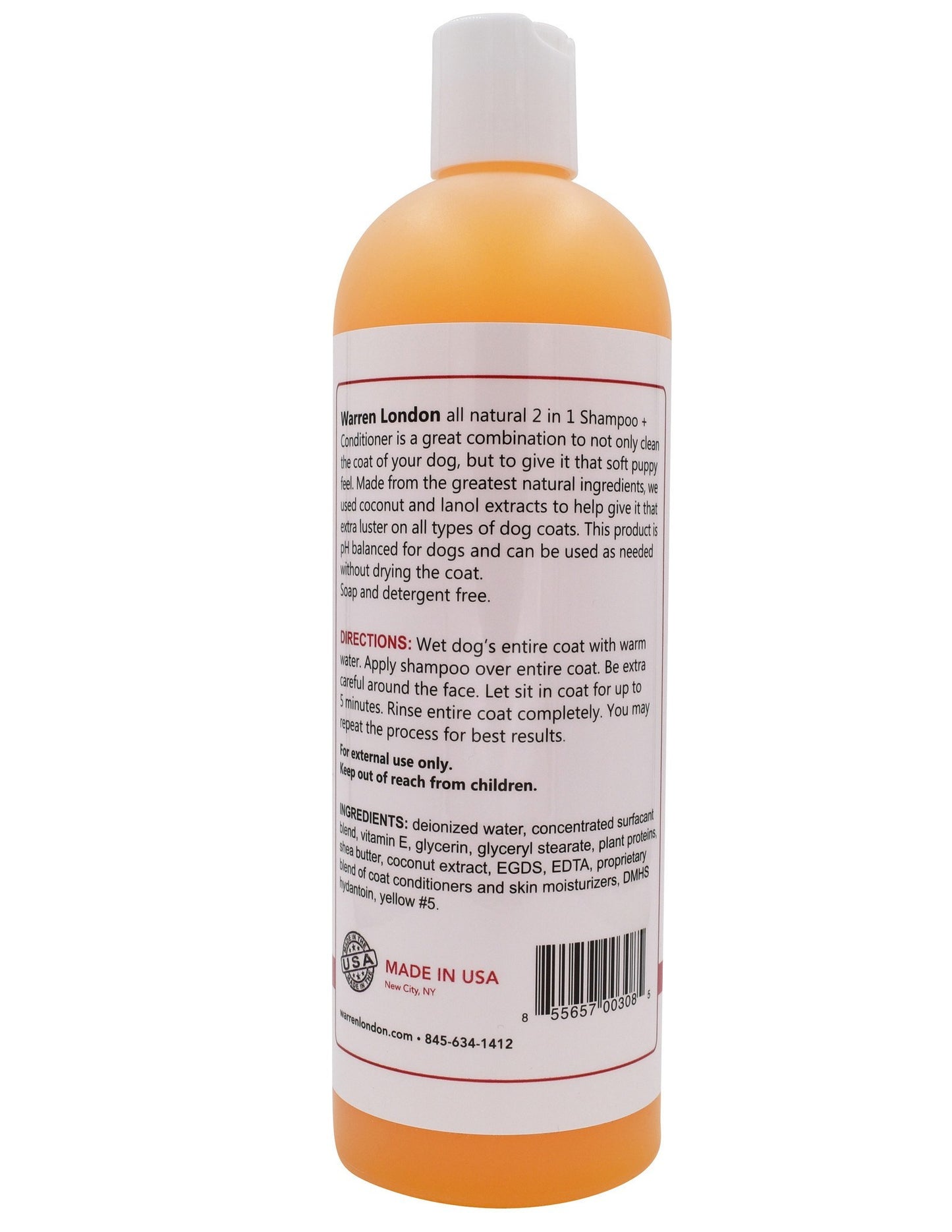 2-in-1 Dog Shampoo + Conditioner - Coconut Scented Dog Shampoo Warren London