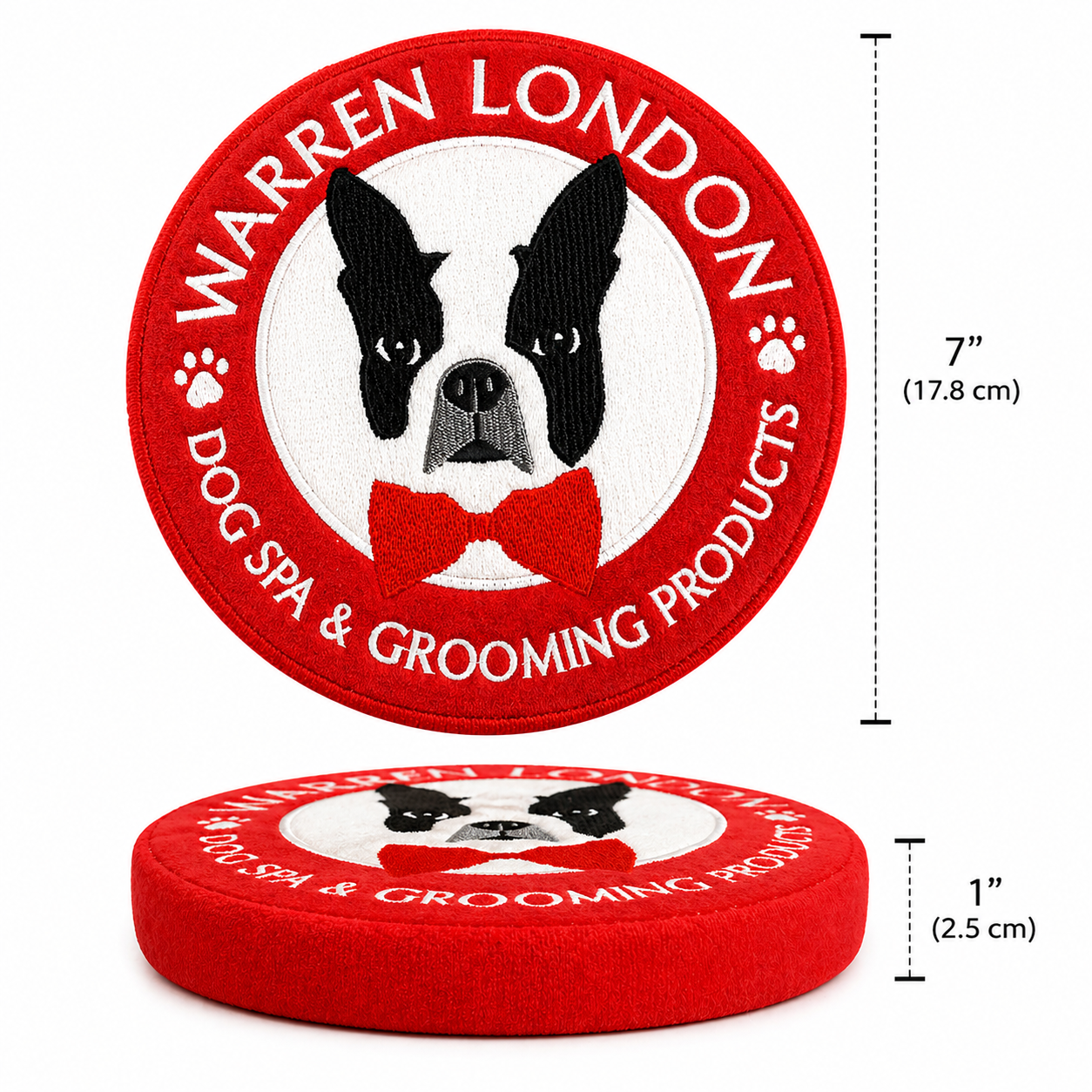 Warren London Plush Disc Dog Toy with Squeaker