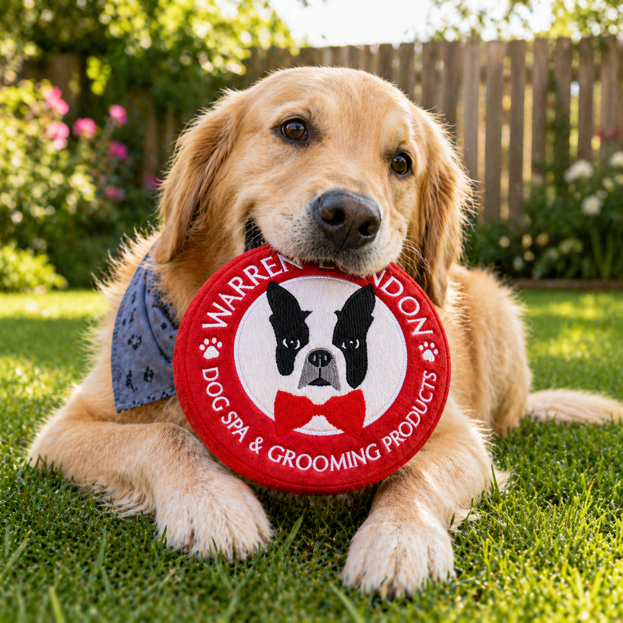 Warren London Plush Disc Dog Toy with Squeaker