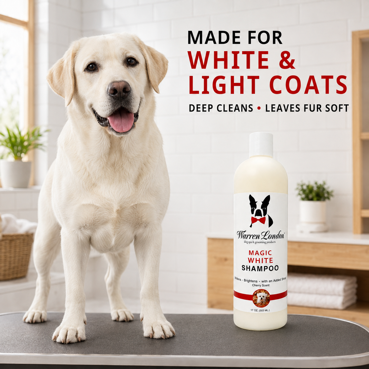 Magic White Brightening Dog Shampoo - Cherry Scented - 17oz