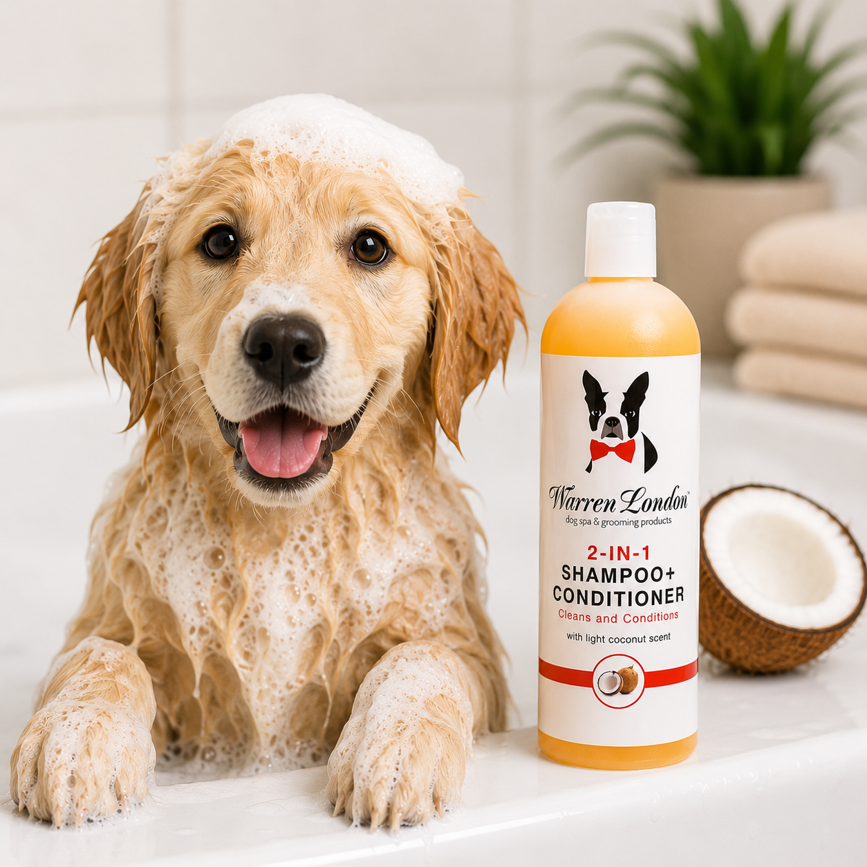 2-in-1 Shampoo + Conditioner - Coconut Scented - Professional Size