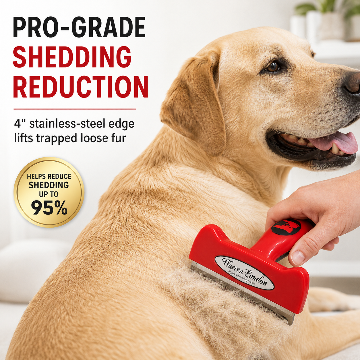 Warren London Long Hair Deshedding Brush