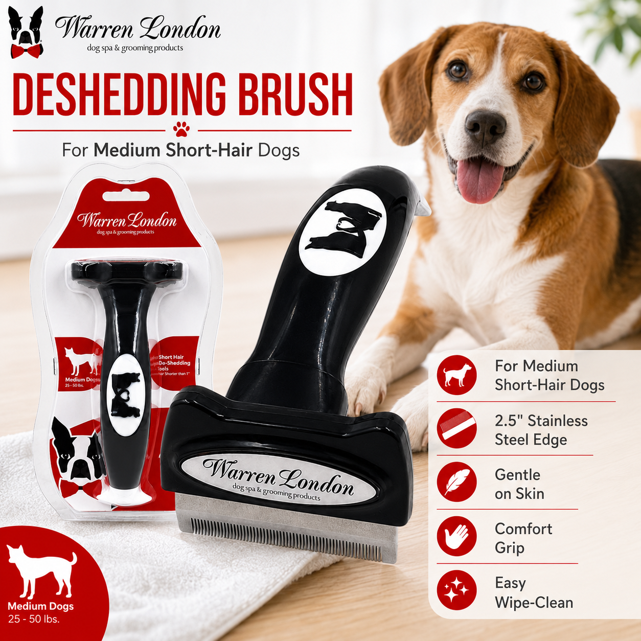 Warren London Long Hair Deshedding Brush