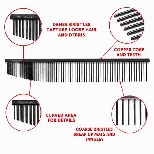 Contour Curve Copper Dog Grooming Comb 10'