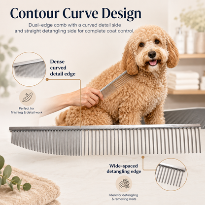 Contour Curve Copper Dog Grooming Comb
