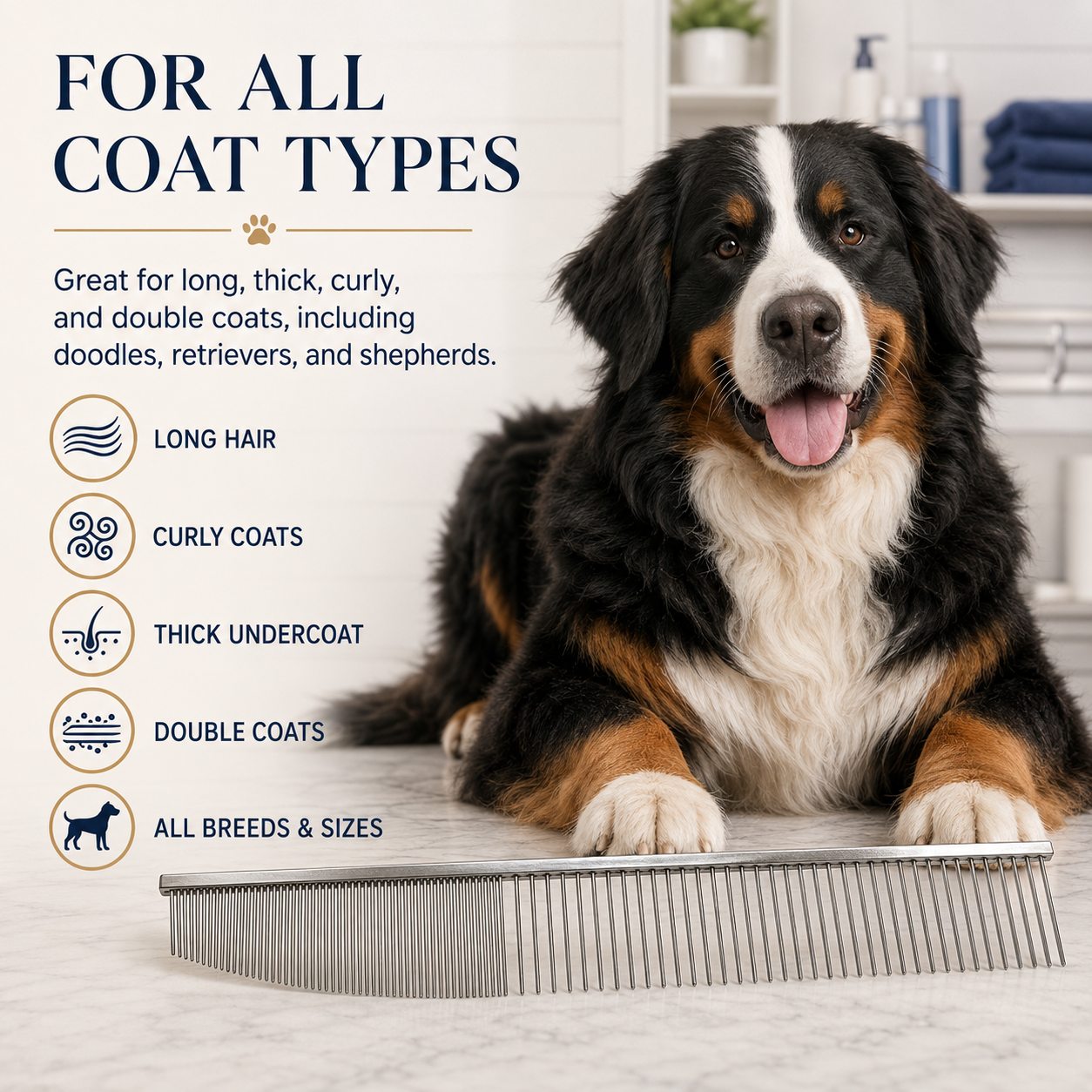 Contour Curve Copper Dog Grooming Comb