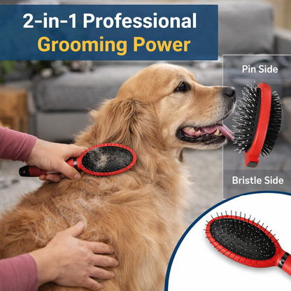 Dual-Action Pin & Bristle Brush