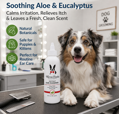 Instant Ear Cleaner For Dogs 4 oz or 12 oz - Removes Wax and Odor