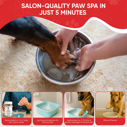 Deep Cleaning Paw Fizz Tablets - Soothes Itchy, Irritated Paws