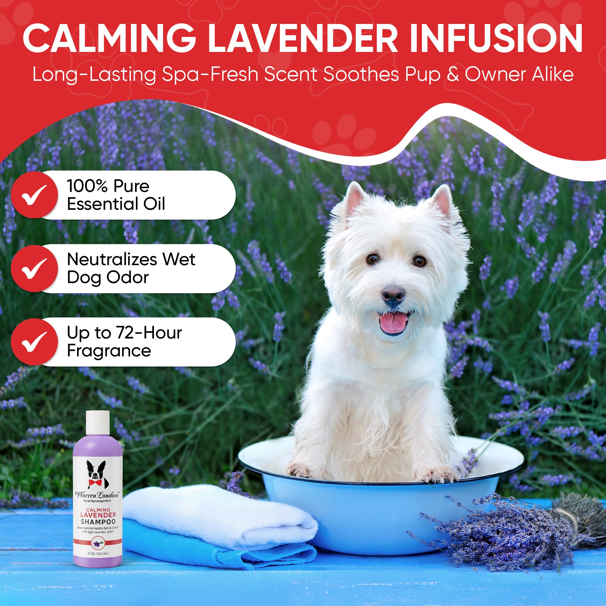 Calming Lavender Dog Shampoo w/Aloe Vera & Essential Oils – Warren