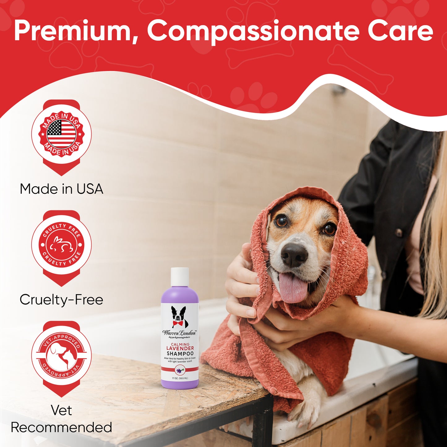 Calming Lavender Dog Shampoo w/Aloe Vera & Essential Oils - Professional Size