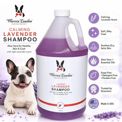 Calming Lavender Dog Shampoo w/Aloe Vera & Essential Oils - Professional Size