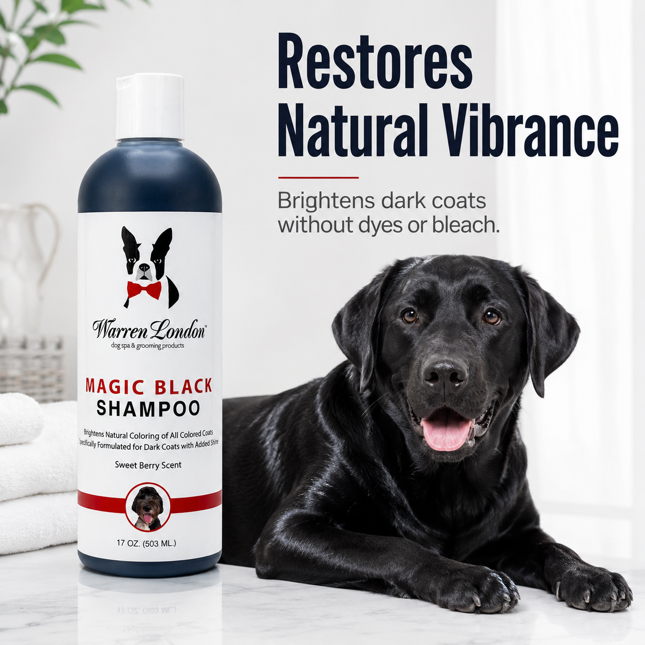 Magic Black Brightening Dog Shampoo - Professional Size