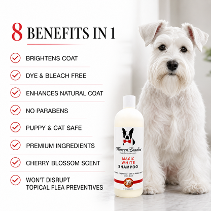 Magic White Brightening Dog Shampoo - Cherry Scented - 17oz