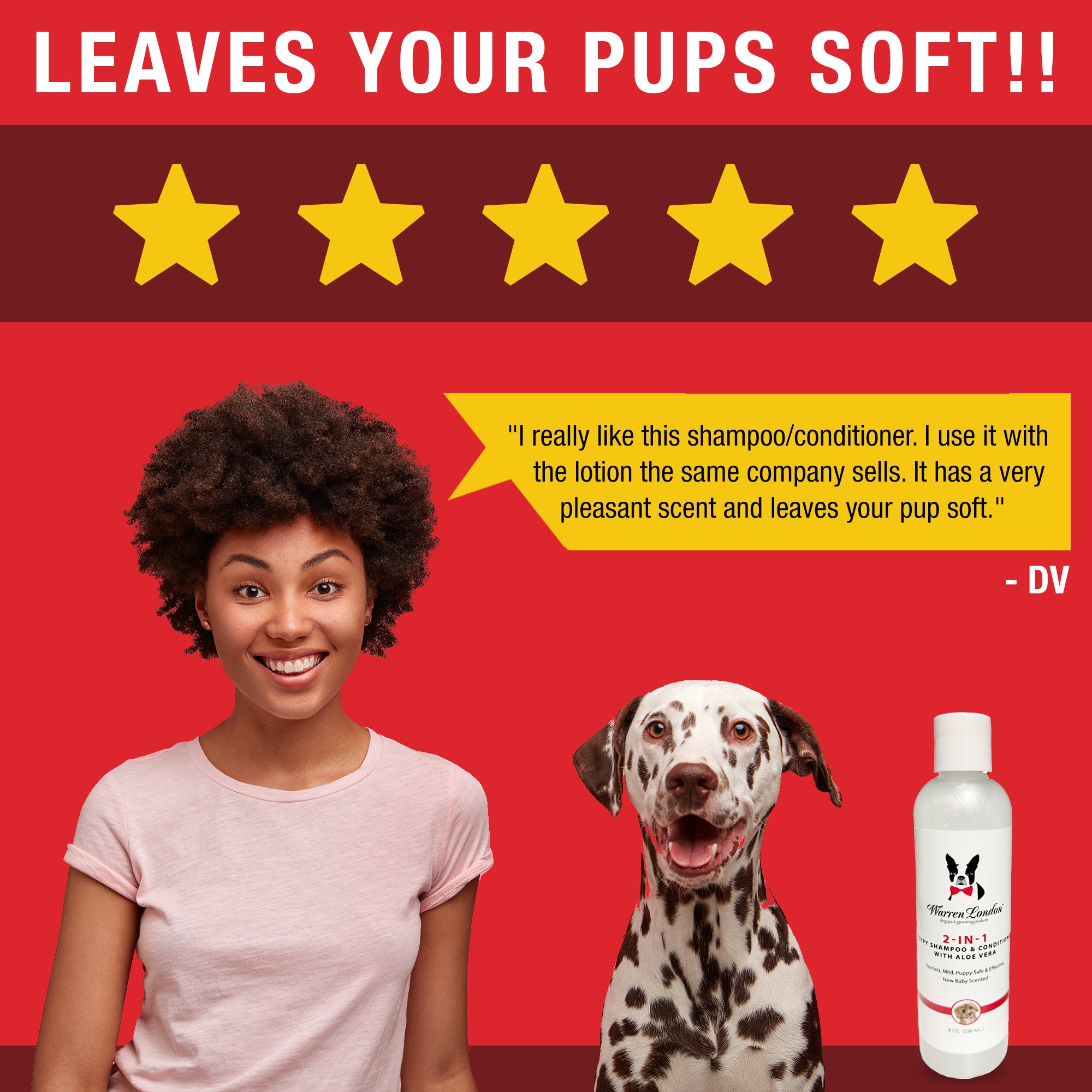 2-in-1 Puppy Shampoo & Conditioner Pet Grooming Supplies Warren London 
