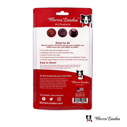 Cat De-Tangling Pin Brush for Grooming & Shedding Cat Supplies Warren London 