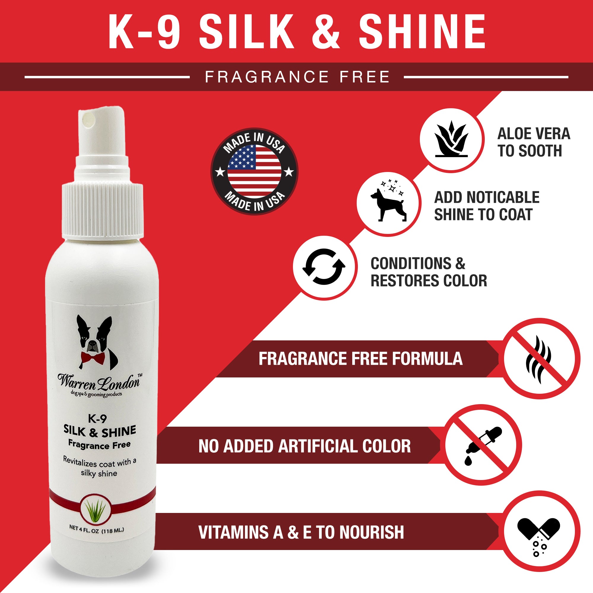 K9 Silk & Shine - Revitalize and Shines the Coat Spa Product Warren London 