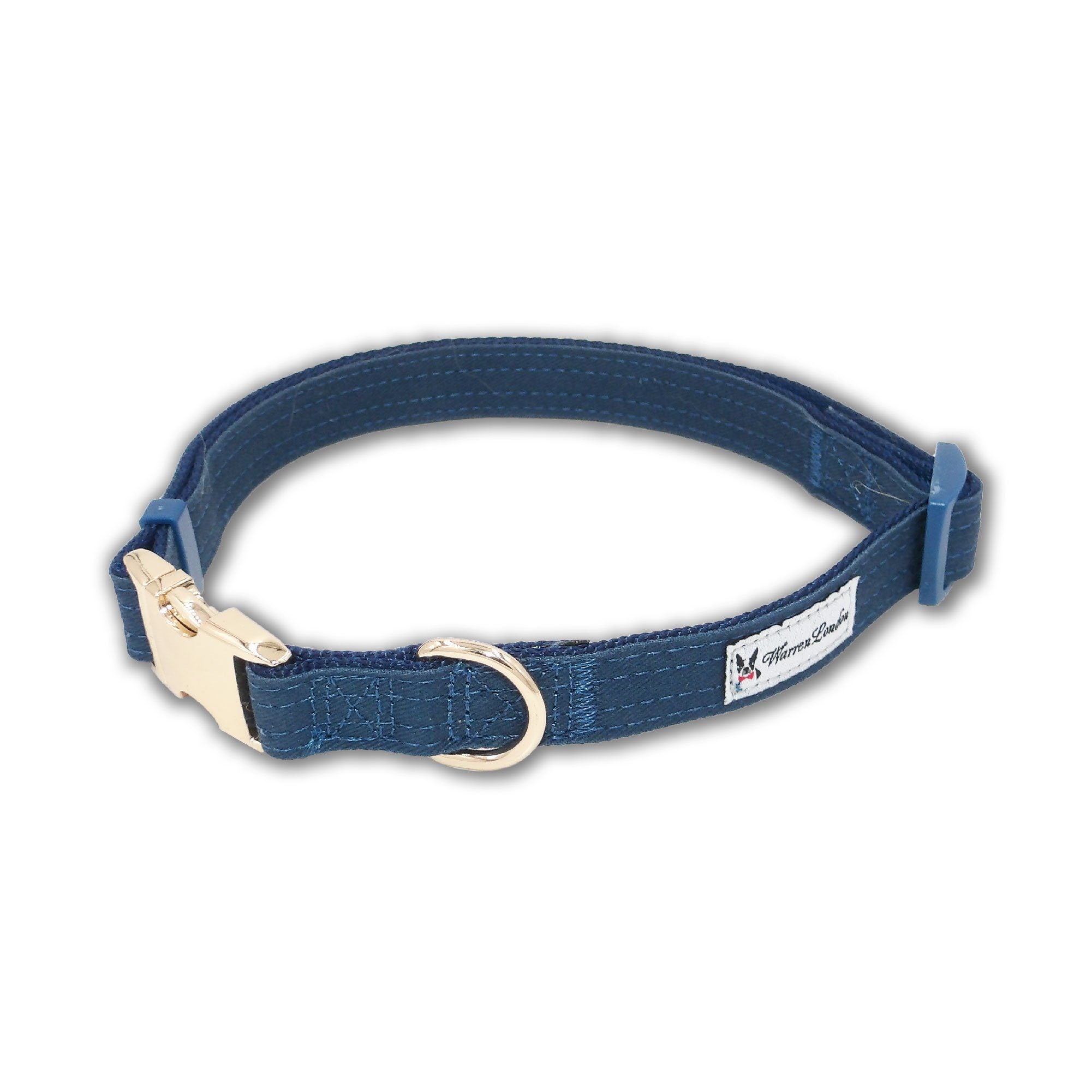 Fabric Dog Collar - Blue Leashes, Collars & Accessories Warren London Small (10"-14") 