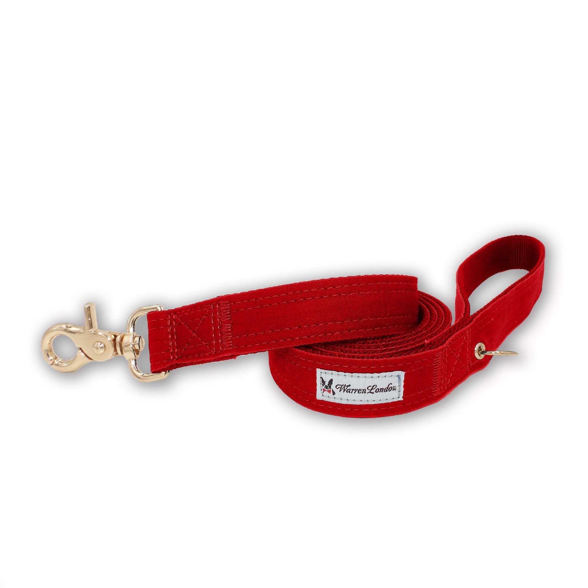 Fabric Dog Leash - Red Leashes, Collars & Accessories Warren London 