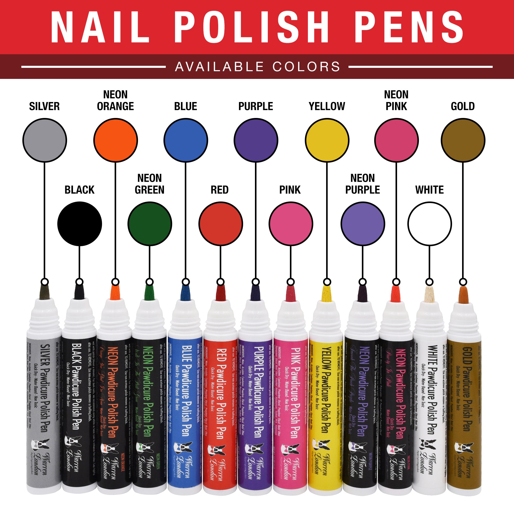 Pawdicure Polish Pens - 13 Pen Bundle Deals & Packages Warren London 