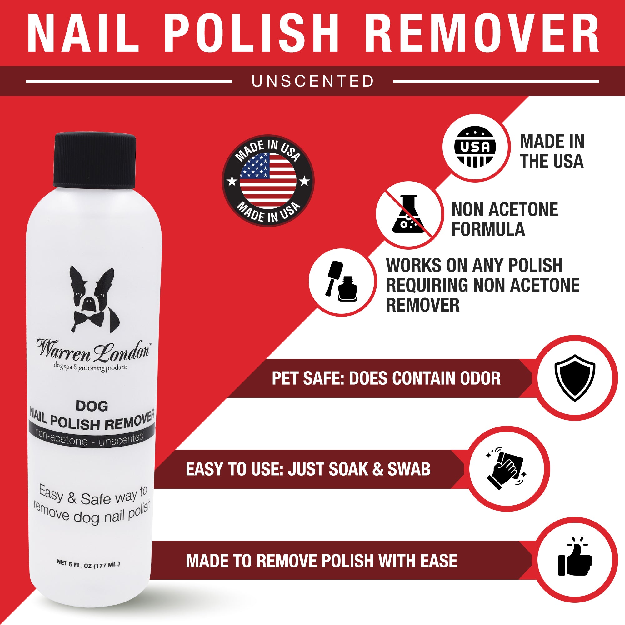 Dog Nail Polish Remover - Non Acetone Dog Nail Polish Warren London 