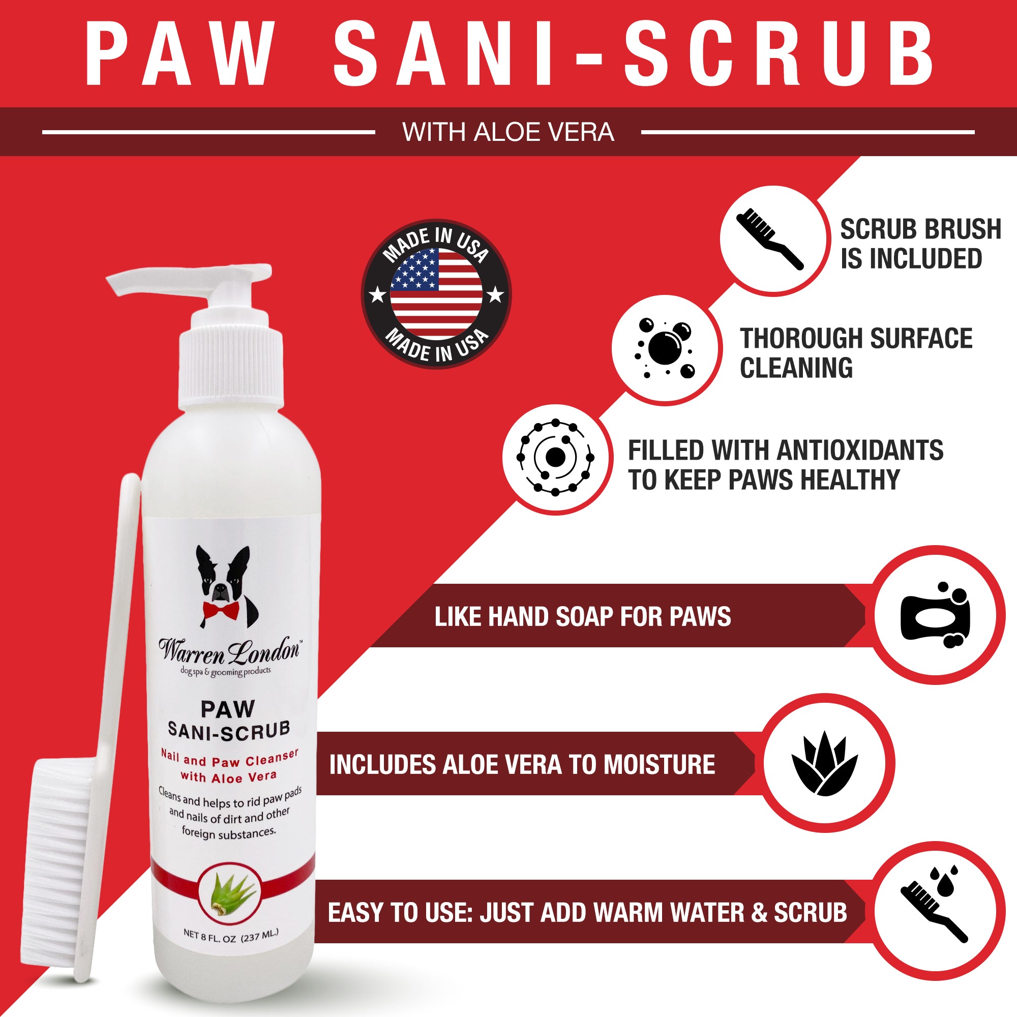 Paw Sani-Scrub - Paw and Nail Cleanser Spa Product Warren London 