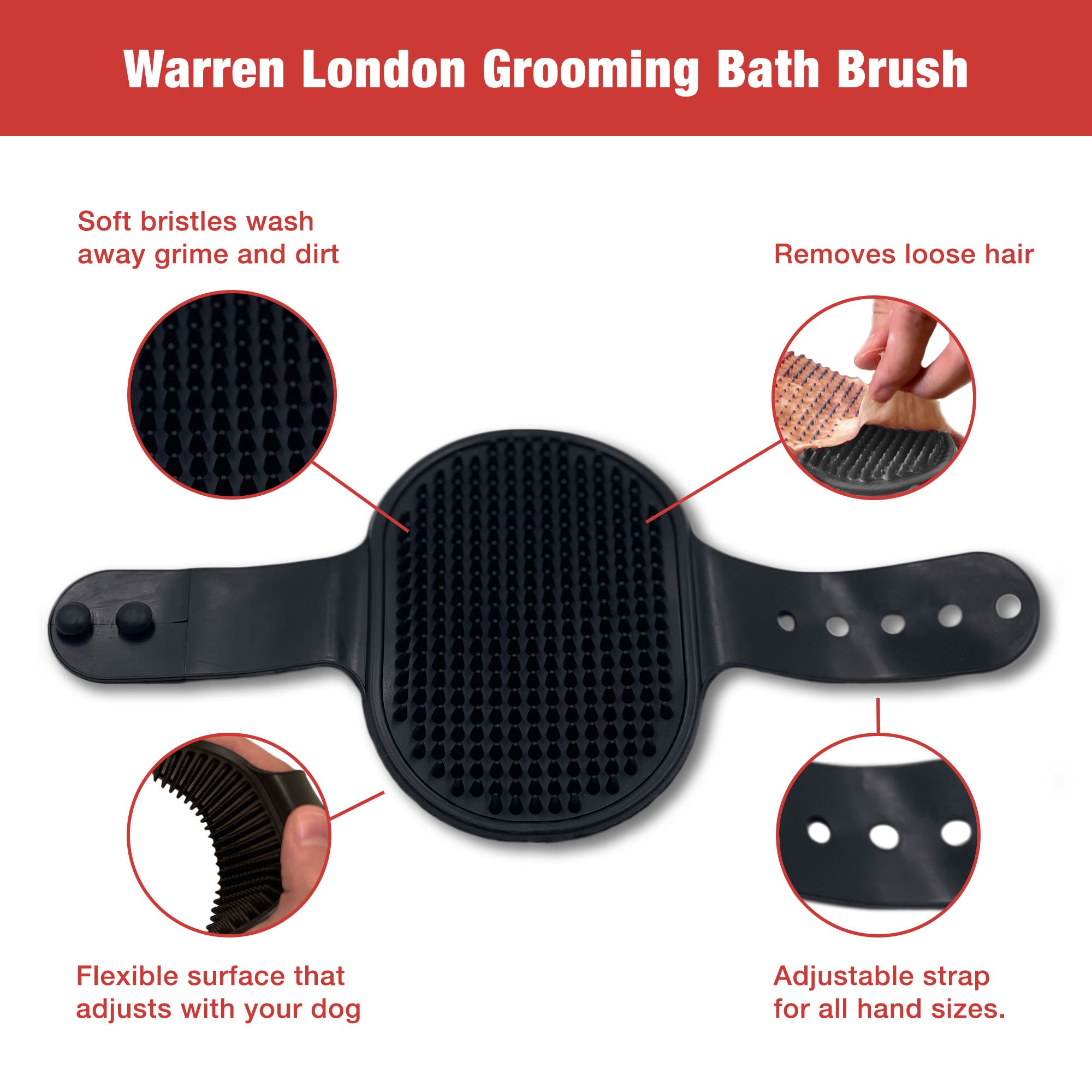 Grooming Bath Brush Pet Combs & Brushes Warren London 