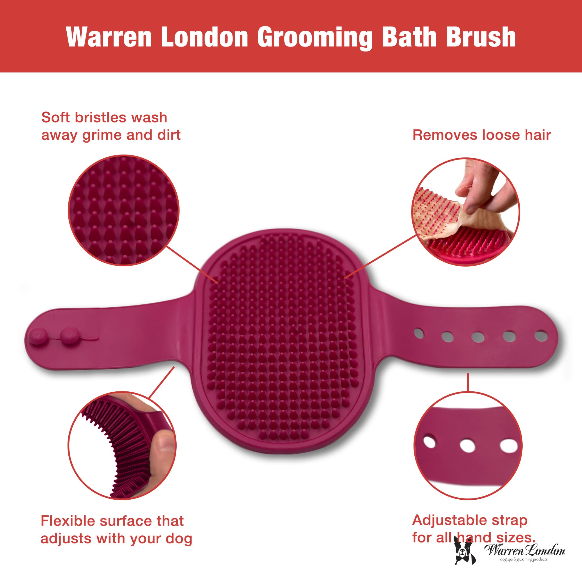 Grooming Bath Brush Pet Combs & Brushes Warren London 