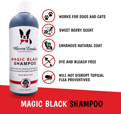 Magic Black Brightening Dog Shampoo - Professional Size Pet Shampoo & Conditioner Warren London 