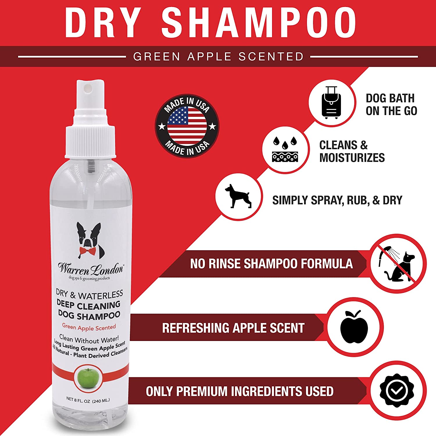 Dry & Waterless Deep Cleaning Shampoo Dog Shampoo Warren London 