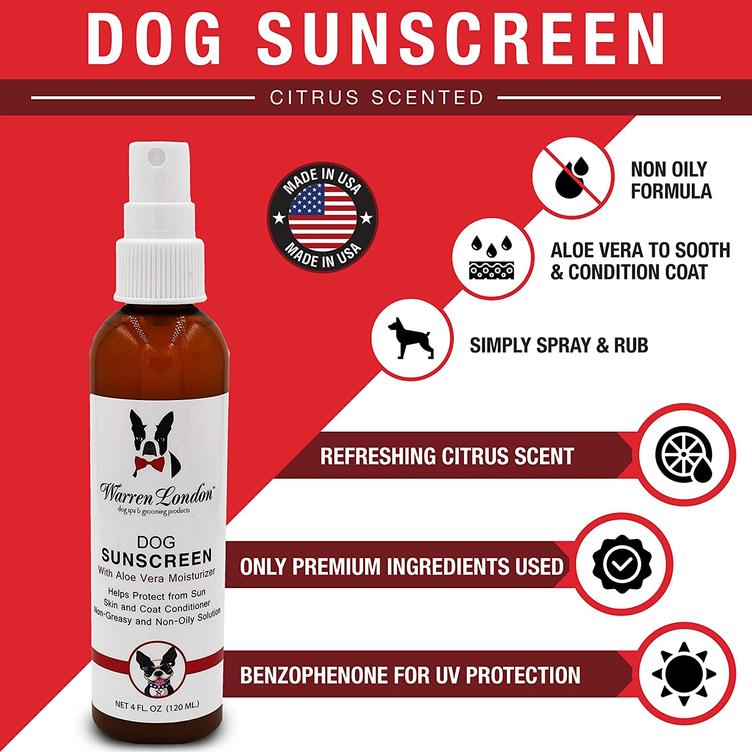 Dog Sunscreen With Aloe Vera Moisturizer Spa Product Warren London 